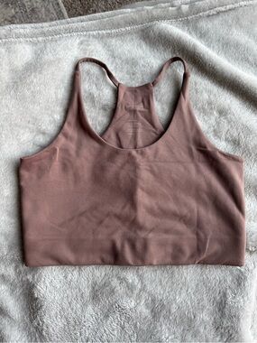 girlfriend collective Mauve / Brown Racerback Longline Cleo Float Sports Bra - S
